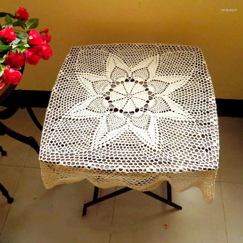 Tanta de mesa de algodão algodão artesanal de madrugada de madrugada de mesa de cozinha capa em casa decoração de festa de casamento de natal