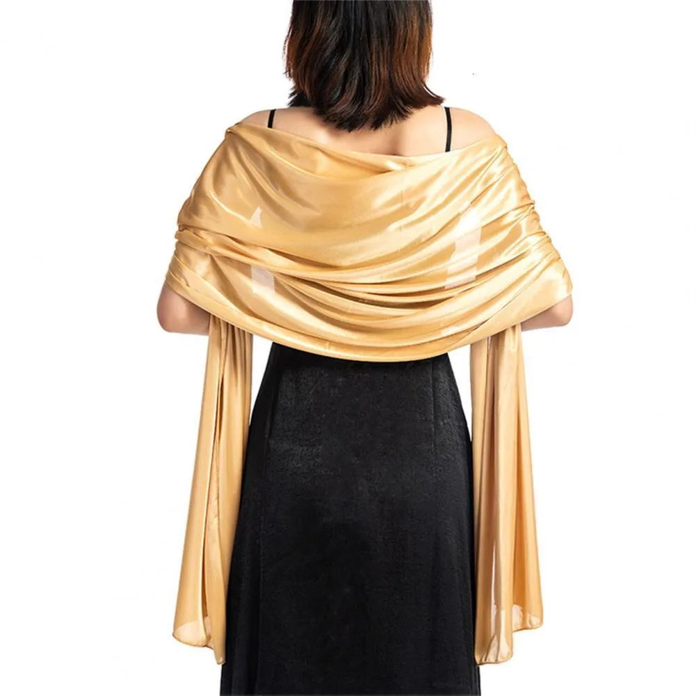 Foulards Mode longue robe de soirée en satin cou garde écharpe femmes bandana foulard hiver mince gland fête cape chaud châle 230823