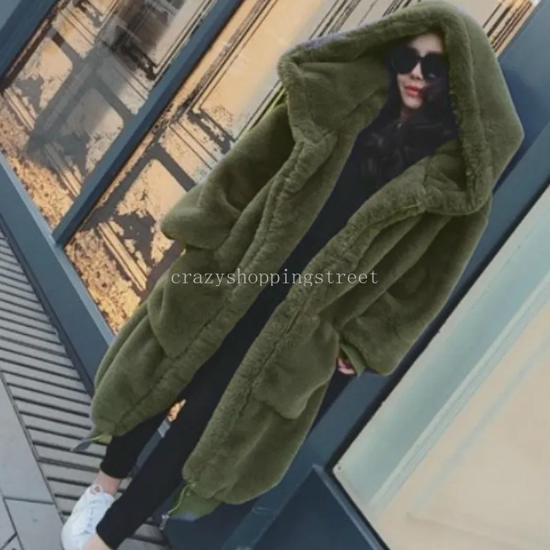 Winter oversized lagen hoodies uit het der kuipper pluizige jas faux bont losse jas vrouwen parka lange warme jas