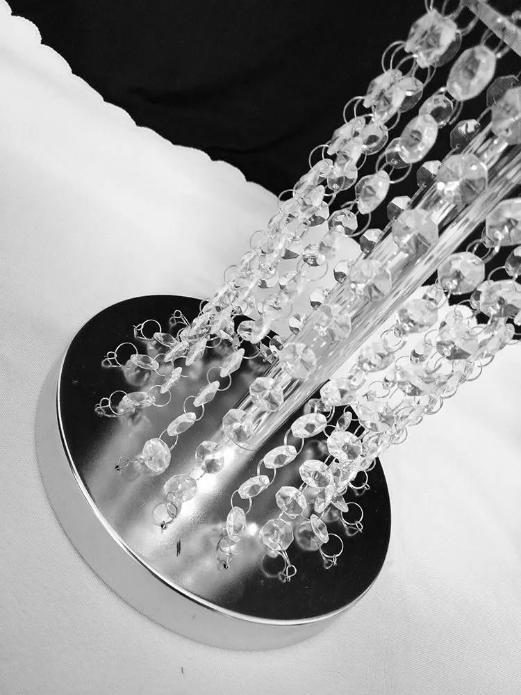 Crystal Beaded Chandelier Centerpiece Riser Top Candle Floral Plate Wedding Decoration T table Decoration Centerpieces for 11 Event