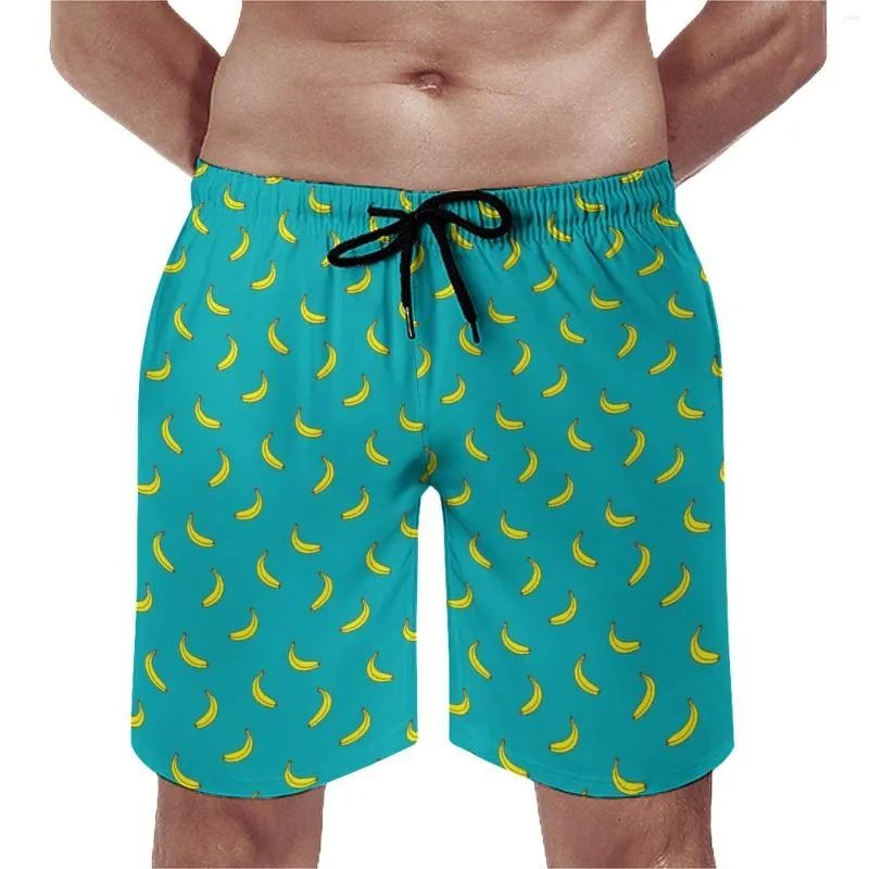 Męskie spodenki letnie desek bananowy sport Zielony żółty wzór krótkie spodnie Szybkie szybkie puszki pływackie duże rozmiary