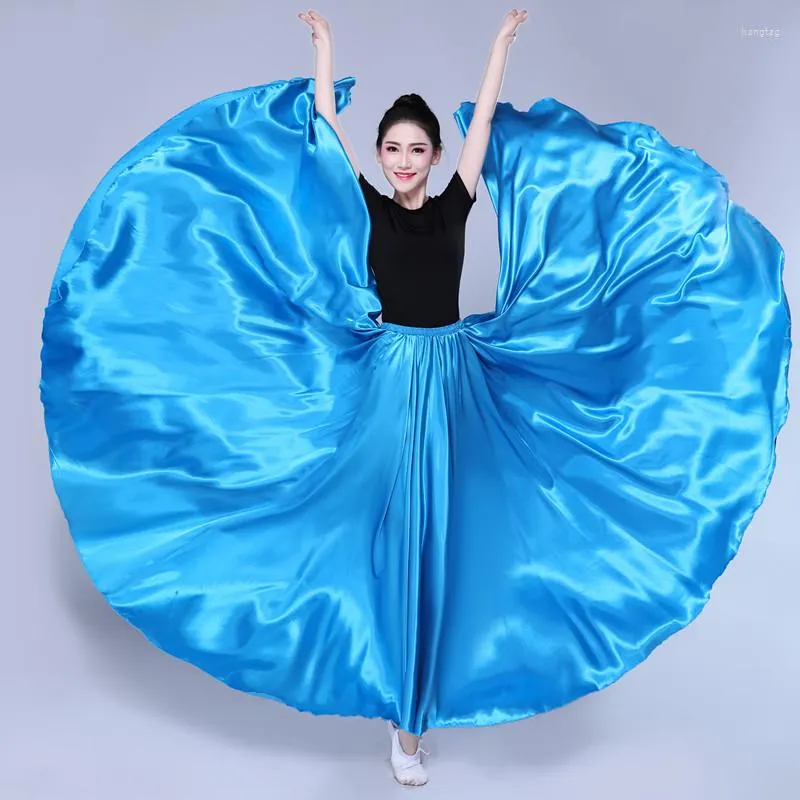 Stage Wear Woman 360 Degree Dancer Satin Skirts Belly Dance Big Swing Bellydance Costumes Purple Gold Skirt