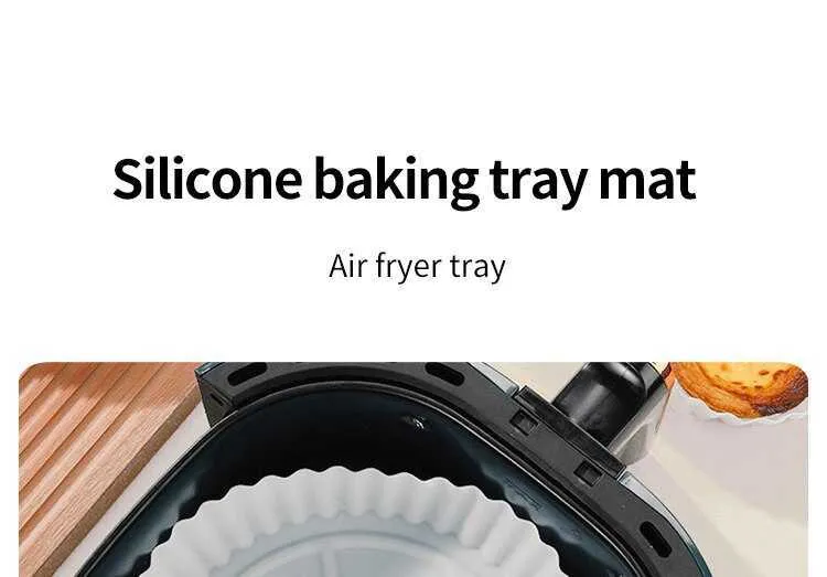 Reusable Silicone Currys Deep Fat Fryer Tray Set Round Basket For Pizza