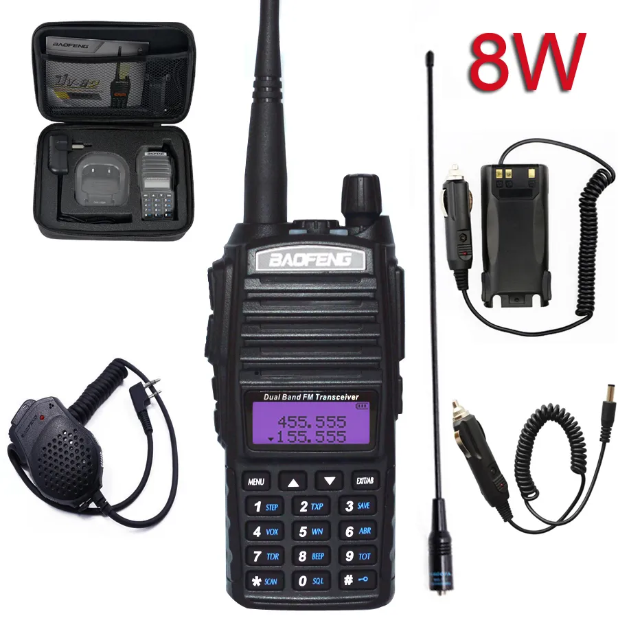 Walkie Talkie Profissional UV82 FM Baofeng UV 82 8W Ham Radio Station VHF UHF Radios de caça ao transceptor amador comunicador 230823