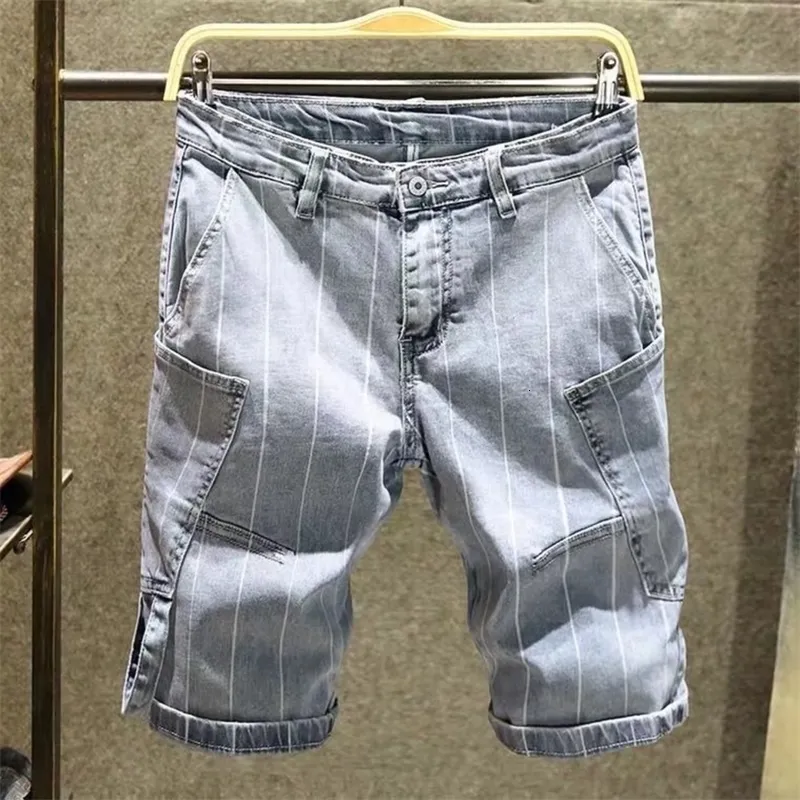 Jeans pour hommes Summer Youth Fashion Mid Rise S Spring Casual Polyvalent Japonais Stripes Style 230823