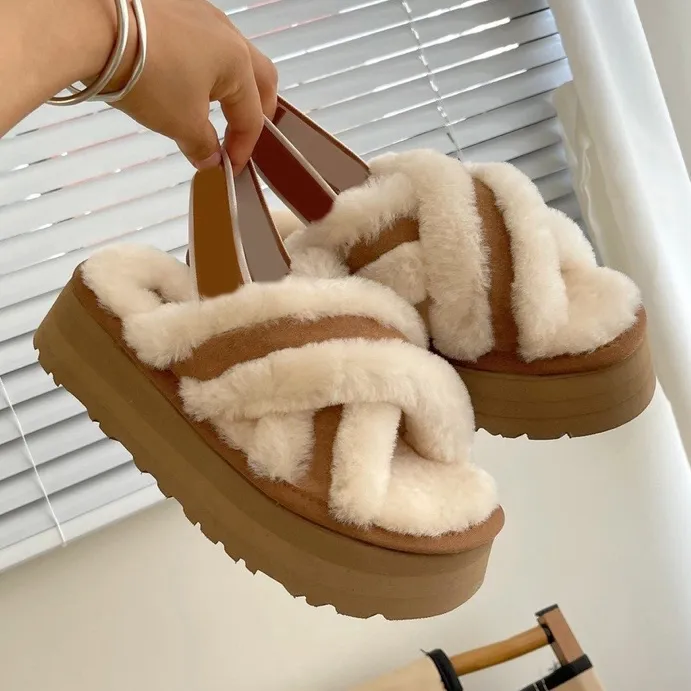 Bota castanha mini botas de grife para mulheres Tasman Sheepskin Tazz chinelos Camurça Mulher Homem uggity Ultra Platform fur slides fofos Botas australianas de inverno