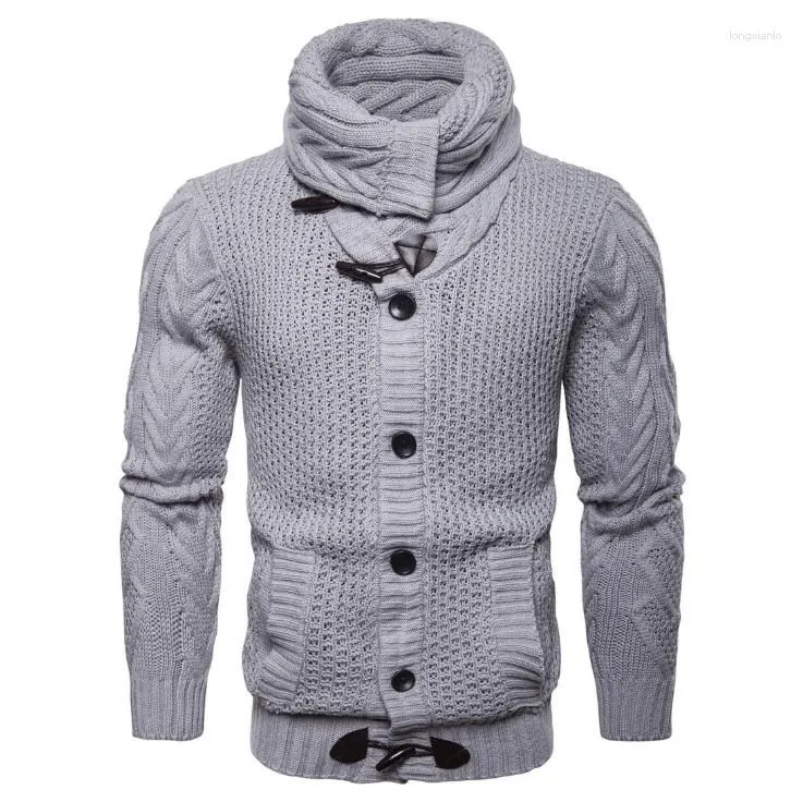 Herentruien EST Design Cardigan Knitwear Europa en Amerika Sweaterjas met één borsten Sweaterjas Men Herfstknop Elastisch gebreide trui mannetje