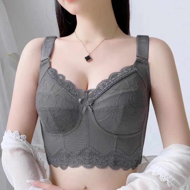 Womens Full Coverage Wire Free Lace Large Size Bras Large Size Underwear  With Thin Style Chest, Anti Sagging And Folding Design, No Steel Ring From  Elroyelissa, $13.94