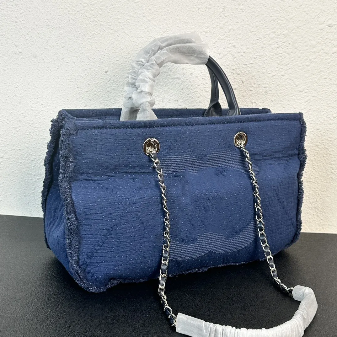 Sac de mode pour femmes, design de luxe, sac de shopping en denim, taille 23x27x12cm