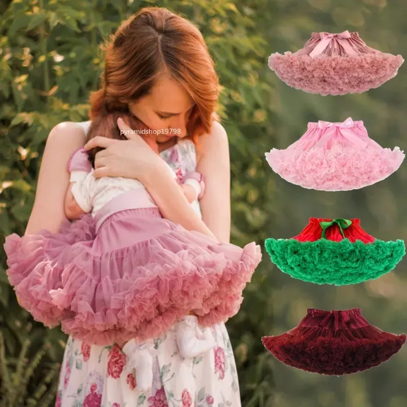 Jupe en tulle pour femmes et filles, jupon Tutu pour bébés filles, sous-jupe de Ballet moelleuse, robes de fête maman et moi