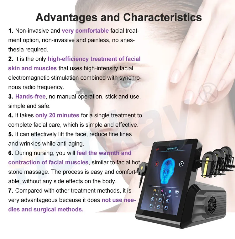 3 Pads Facial Muscle Electromagnetic Sculpting Face Lifting Wrinkle Removal Skin Tightening Machine Ems RF PE Face Facial Revolution Beauty Machine For Salon Facial lifting skin tightening ems rf pe face beauty machine - Honkay ems face sculpting machine,ems muscle stimulator machine for face,ems face slimming instrument,face lift machine,ems face machine