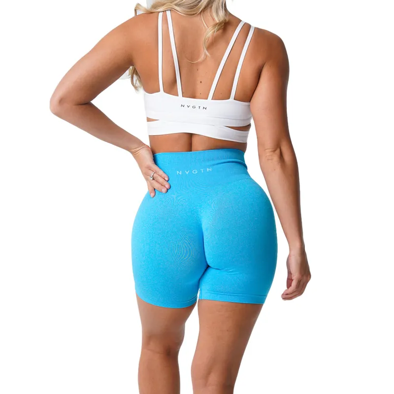 Yoga Outfit Nvgtn Naadloze Pro Shorts Spandex Vrouw Fitness Elastisch Ademend Hiplifting Vrijetijdssport Hardlopen