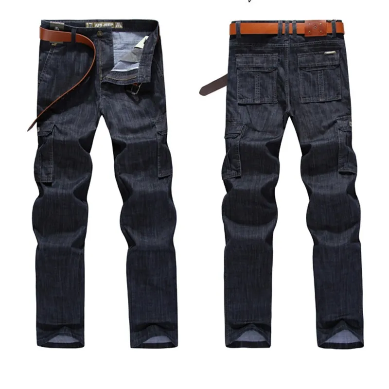 Mens Jeans Cargo Jeans Men Big Size 29 40 42 Casual Military Multi Pocket Jeans  Male Clothes High Quality 230824 From 35,93 €