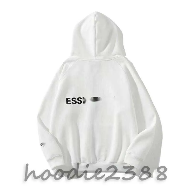 ESS double line hoodie classic High street fashion fog zipper coat, unisex, men's hoodie, women's hoodie White casual jacket 1005