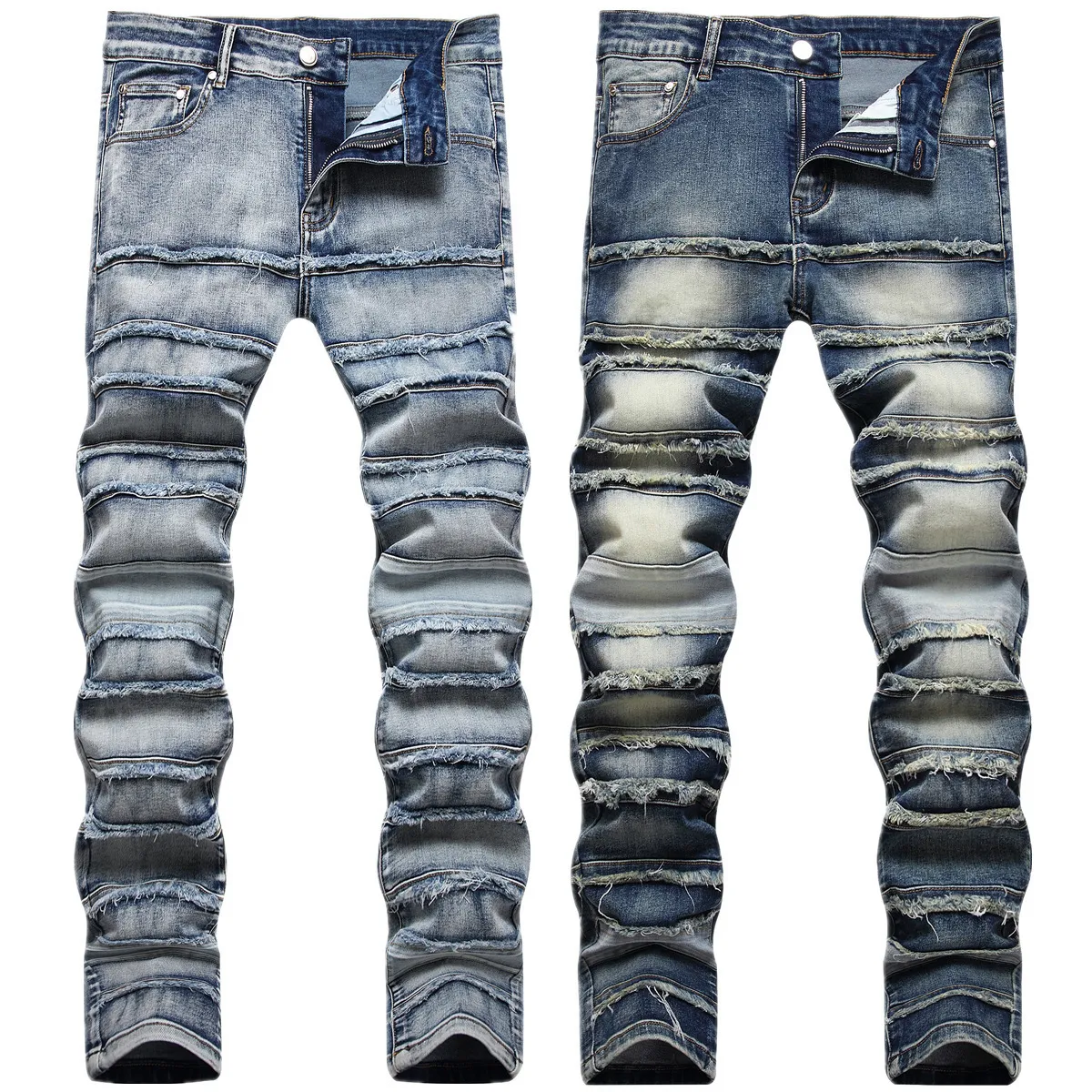 Jeans para hombres Moda Original High Street Luxury Korean Y2K Hip Hop Jeans ajustados para hombres con agujeros desgastados Bordados Pantalones vaqueros vintage 230823