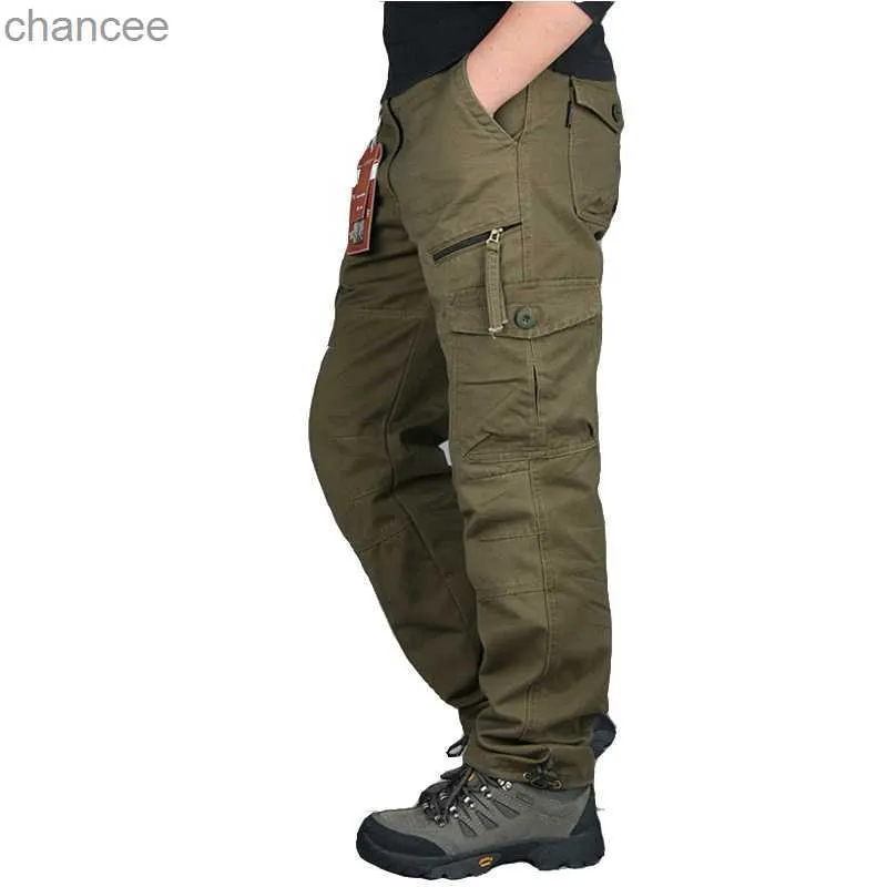 Männer Casual Cargo Hosen Multi-Tasche Taktische Militärische Armee Gerade Lose Hosen Männliche Overalls Zipper Tasche Hosen SeasonsLF20230824.