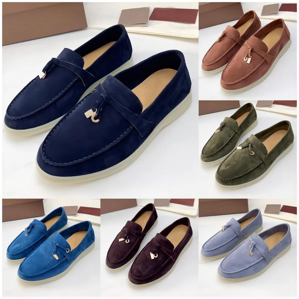 Dot Sole Loafers Дизайнеры LP кашемирные туфли для обуви мужчины женские роскошные уютные комфортные замше