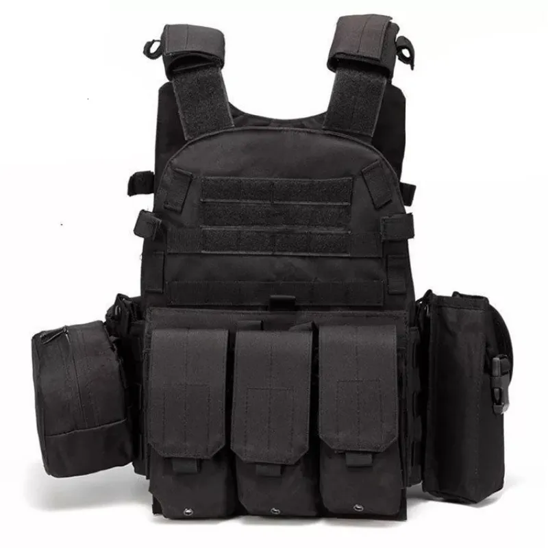 Men's Vests Nylon Webbed Gear Tactical Vest Body Armor Hunting Airsoft Accessories 6094 Pouch Combat Camo Military Army Vest 230823