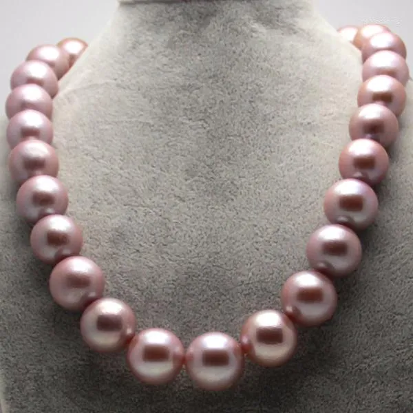 Chains Collectible Edison 14-19mm Purple Pink Gold Mixed Color Natural Pearl Necklace Round With Genuine Certificate