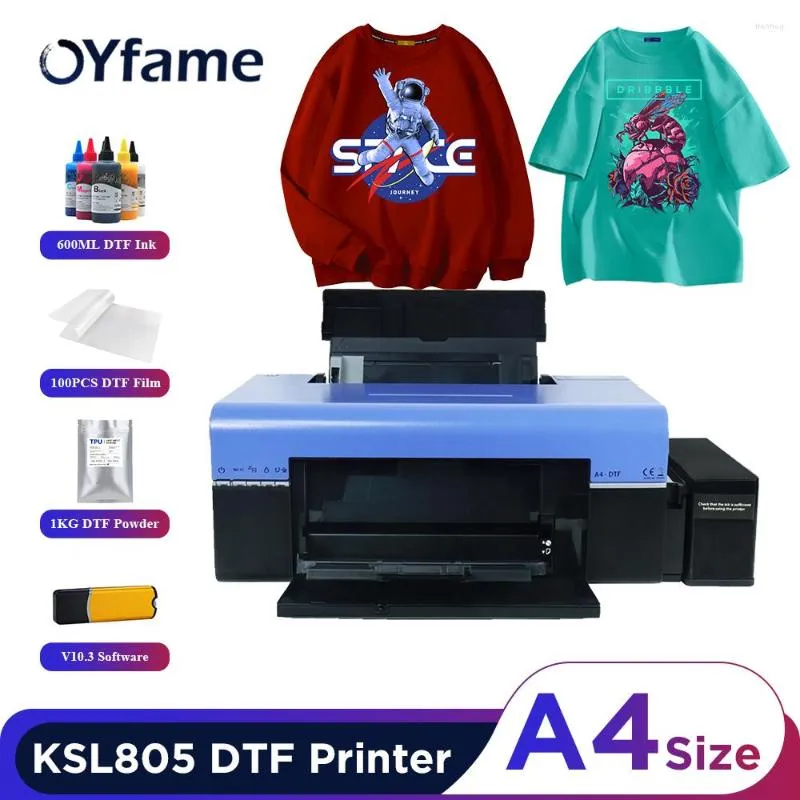 Oyfame A4 DTF Impressora L805 Transferência diretamente para filme para roupas de machine de impressão de camiseta roupas de tecidos