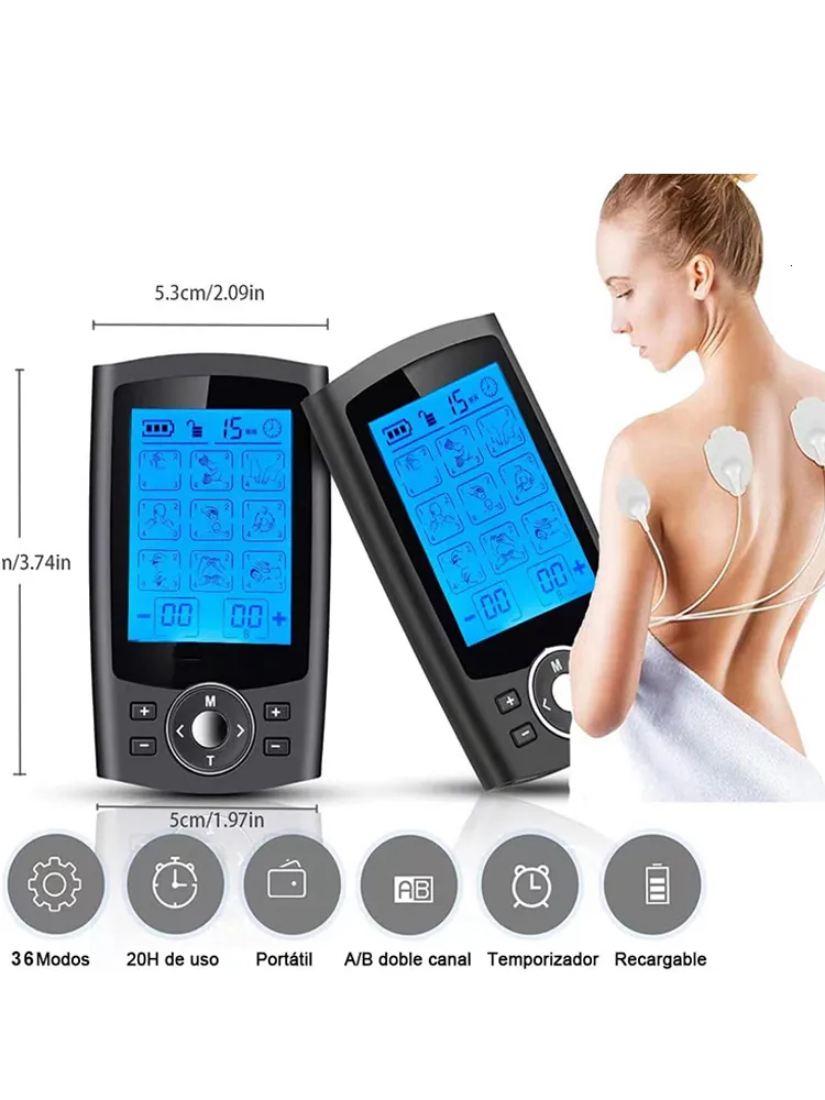 Portable Tens Muscle Stimulator Machine 36 Modes Electric EMS Acupuncture Body Massager For Pain Relief And Muscle Relaxation From Caliu123 11.21 DHgate.Com