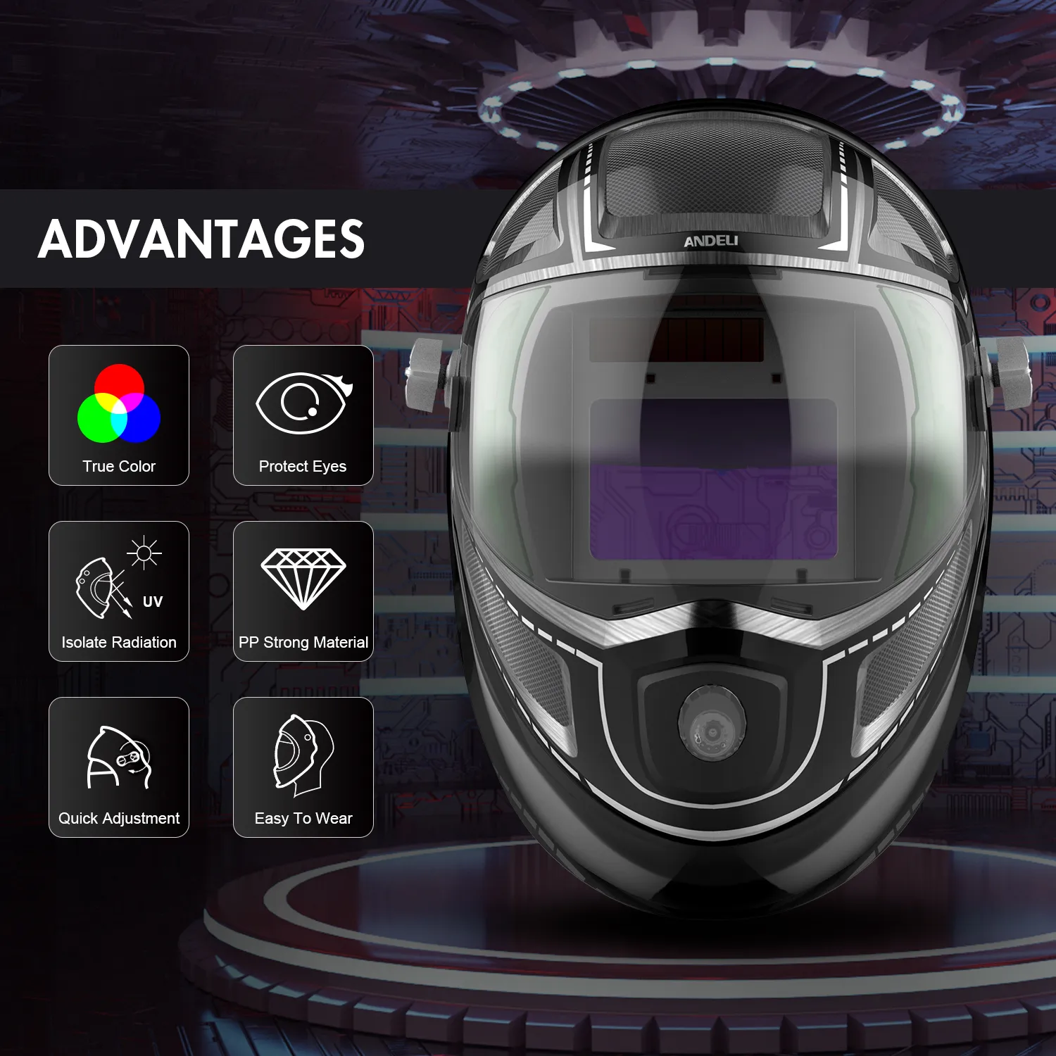 Casque De Soudure à Assombrissement Automatique - Écran De Protection Pour Soudage ARC, MIG, TIG - Confortable Et Sécurisé