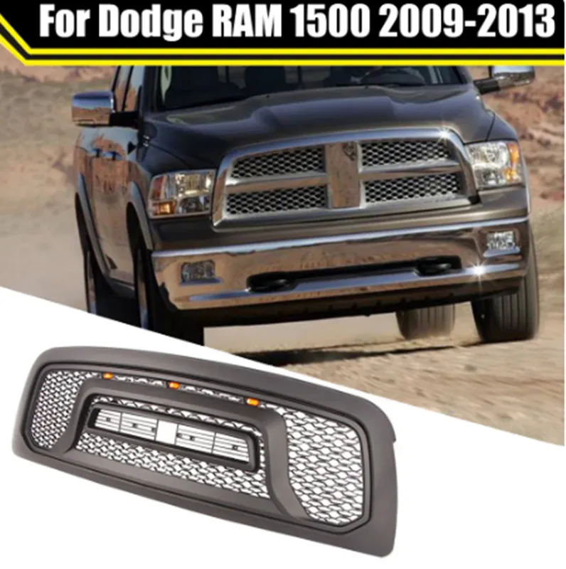 Modified For Dodge RAM 1500 2009-2013 Radiator Trims Cover Racing Grill Grills Hood Mesh Front Grille Upper Bumper Grilles