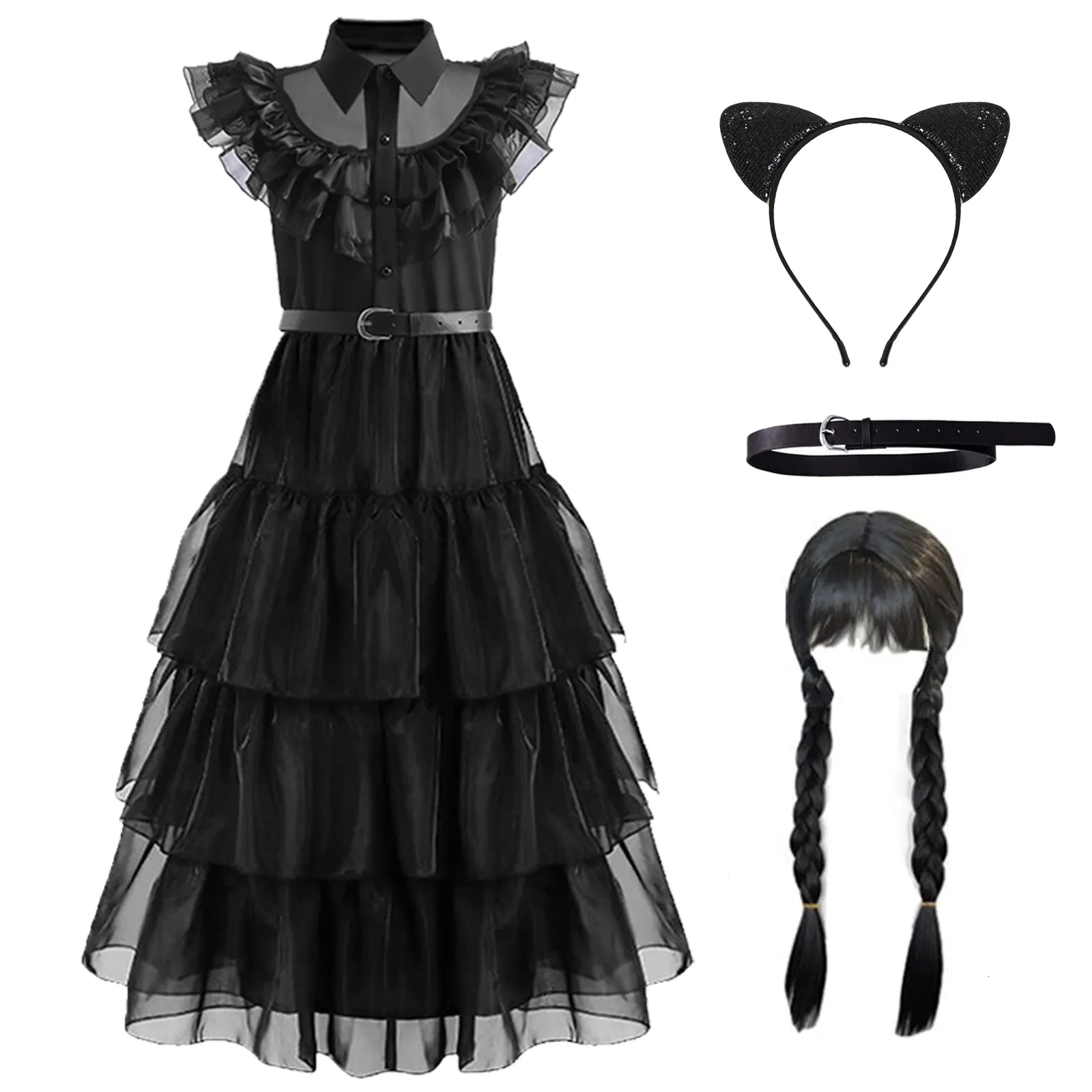 Cosplay Mercoledì Addams Cosplay Ragazza Costume Vestidos For Kids Party  Abites Carnival Easter Halloween Costumi 5 14 Anni 230817 Da 12,28 €