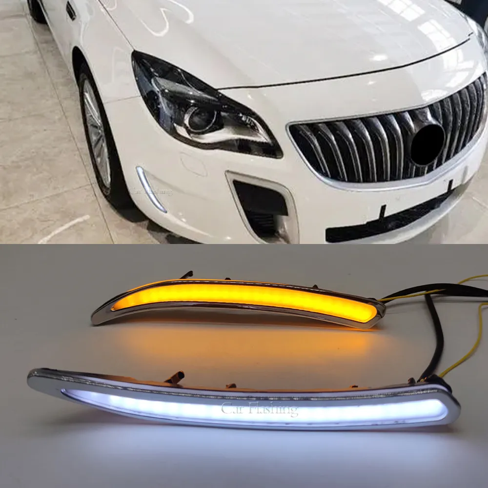 2PCS CAR LED DRL для Buick Regal GS Opel Insignia 2010 2011 2012 2013 2014 2015 2016 Дневной беговой свет с сигналом поворота