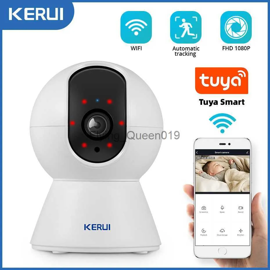 KERUI 1080P 3MP 5MP Tuya Smart Mini WiFi IP caméra intérieure sans fil sécurité maison CCTV caméra de Surveillance 2MP avec suivi automatique HKD230812