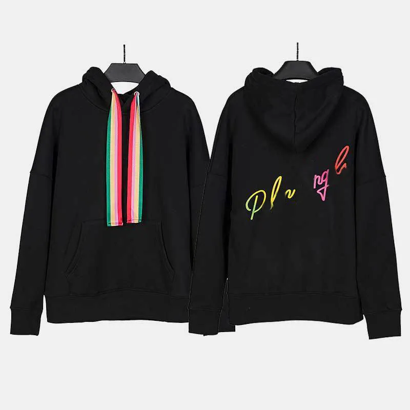 Designer Hoodie Plam Sweater Rainbow Ribbon Drawstring Hooded Sweater Gradient Painted Velvet Long Sleeve Sweater