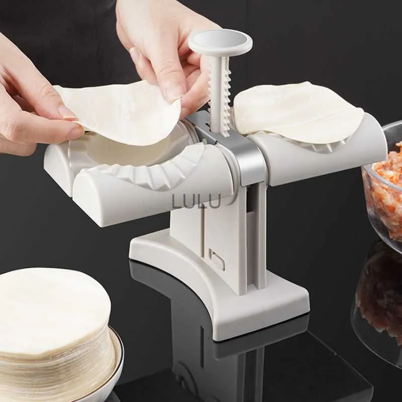 Nytt paket Dumpling Appliance Package Jiaozi Mold Lazy Home Automatic Double-Headed Package Dumpling Artifact HKD230810