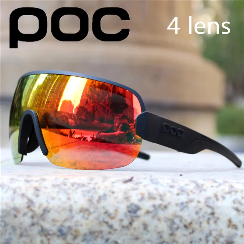Oczoły na zewnątrz POC Aim 4 obiektywy okularów przeciwsłonecznych Sport Road Mountain Rowers Men Men Mężczyzn Kobiety okulary okulisty gafas ciclismo 230823