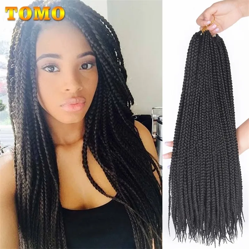 Lace Wigs TOMO Goddess Box Braids Crochet Hair 14" 18" 22" Medium 3X Braiding Ombre Color Handmade Synthetic 230823