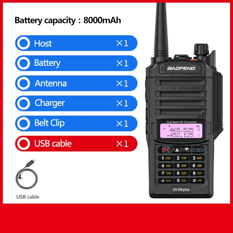 2023 Baofeng Uv-g30 Pro Talkie-walkie Longue portée Portable 1000 canaux  Ham Fm Radios Uhf Vhf Usb-c Charge 2 voies Radio étanche