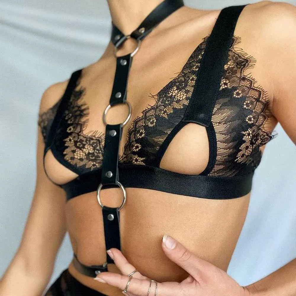 Leather BDSM Bondage Bra Garter Belt Harness with Adjustable Body Straps  Cage Suspender in Red from Dhgate Bondage