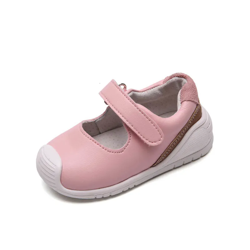 Sneakers Little Girls Mary Jane Shoes äkta läderbarn Spring Fall Footwear White Pink Solid Nina Bebe Zapatos Sandq 230823