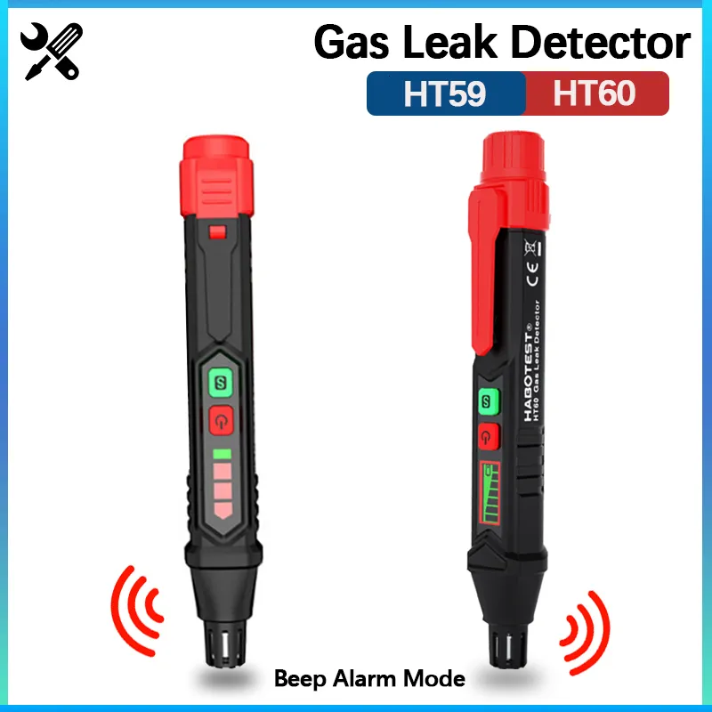 Kolanalysatorer HT59/HT60 Förbränningsbara gaser Läckedetektor med hörbar visuell larm Portable Natural Metane Propane Tester Gas Analyzer Pen 230823