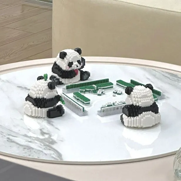 Black White Panda Buy Model Build National Treasure Giant Kid Panda Duck Building Blocks Toy For Children Swing jumpman panda Model Build Bricks Toy Christmas Gift