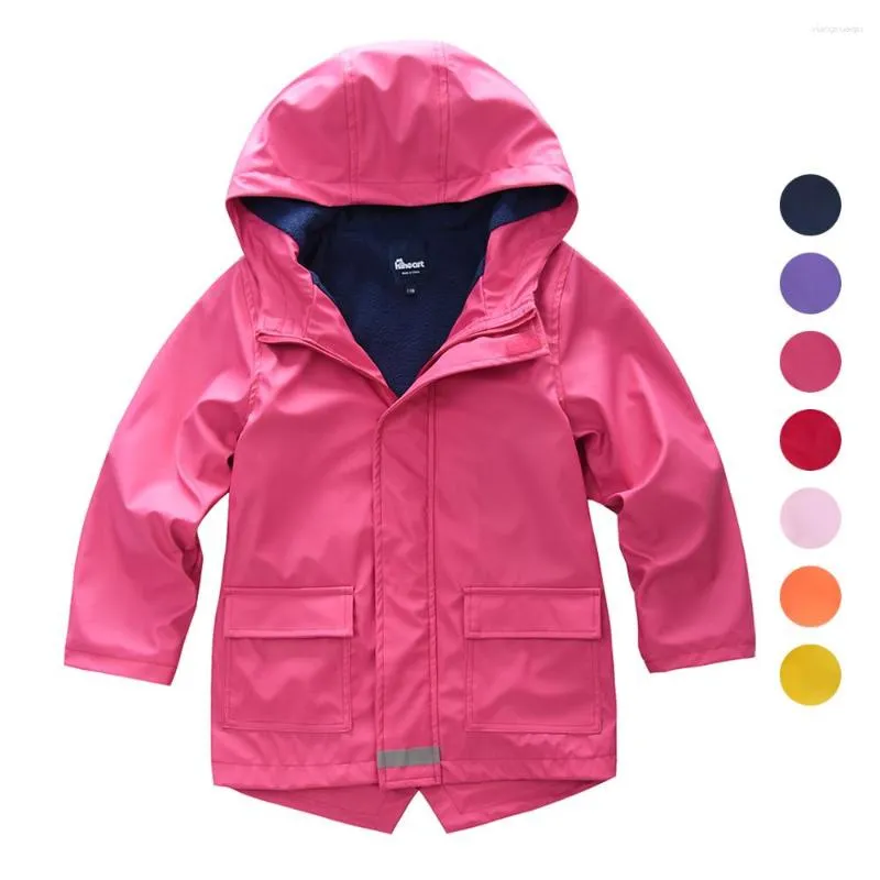 Vestes 3-10T enfants filles vestes de pluie manteau PU coupe-vent printemps automne vêtements d'extérieur enfants à capuche imperméable coupe-vent