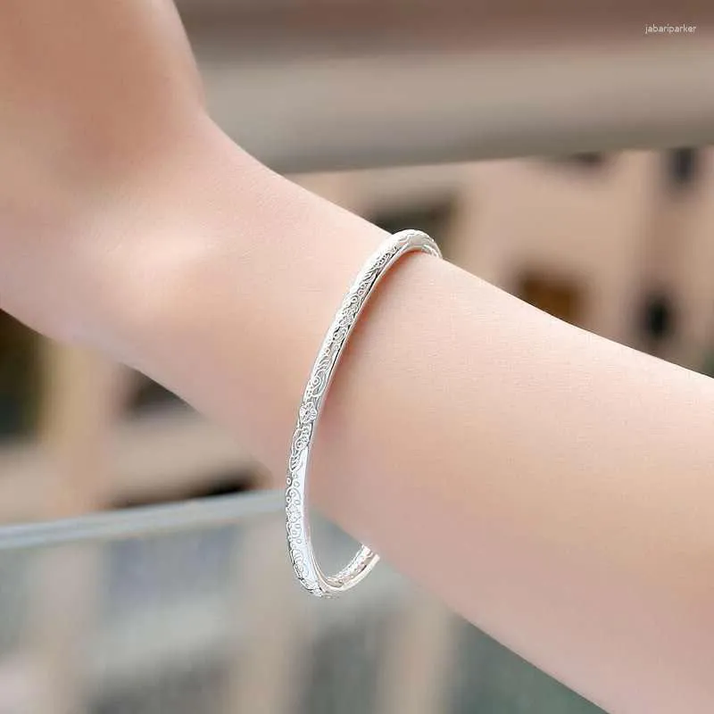 Bangle YKD58 Bohemian Armband mit gedruckter Linie für die versilberte Frauen