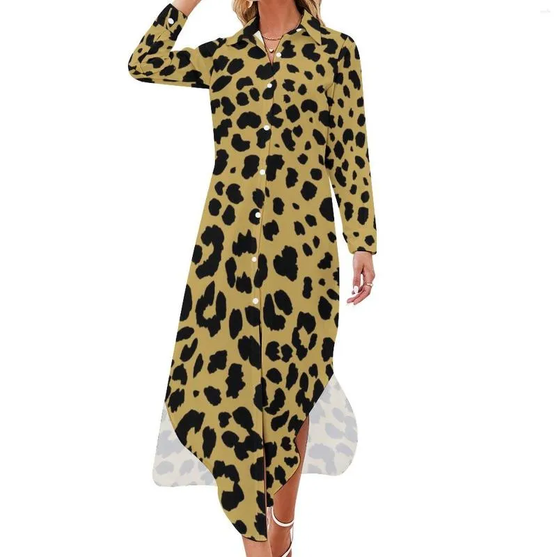 Abiti casual Trendy Leopard Chiffon Dress Classic Animale Stampa di donne graziose Elegante SEXY Custom Vestido 4xl 5xl 6xl