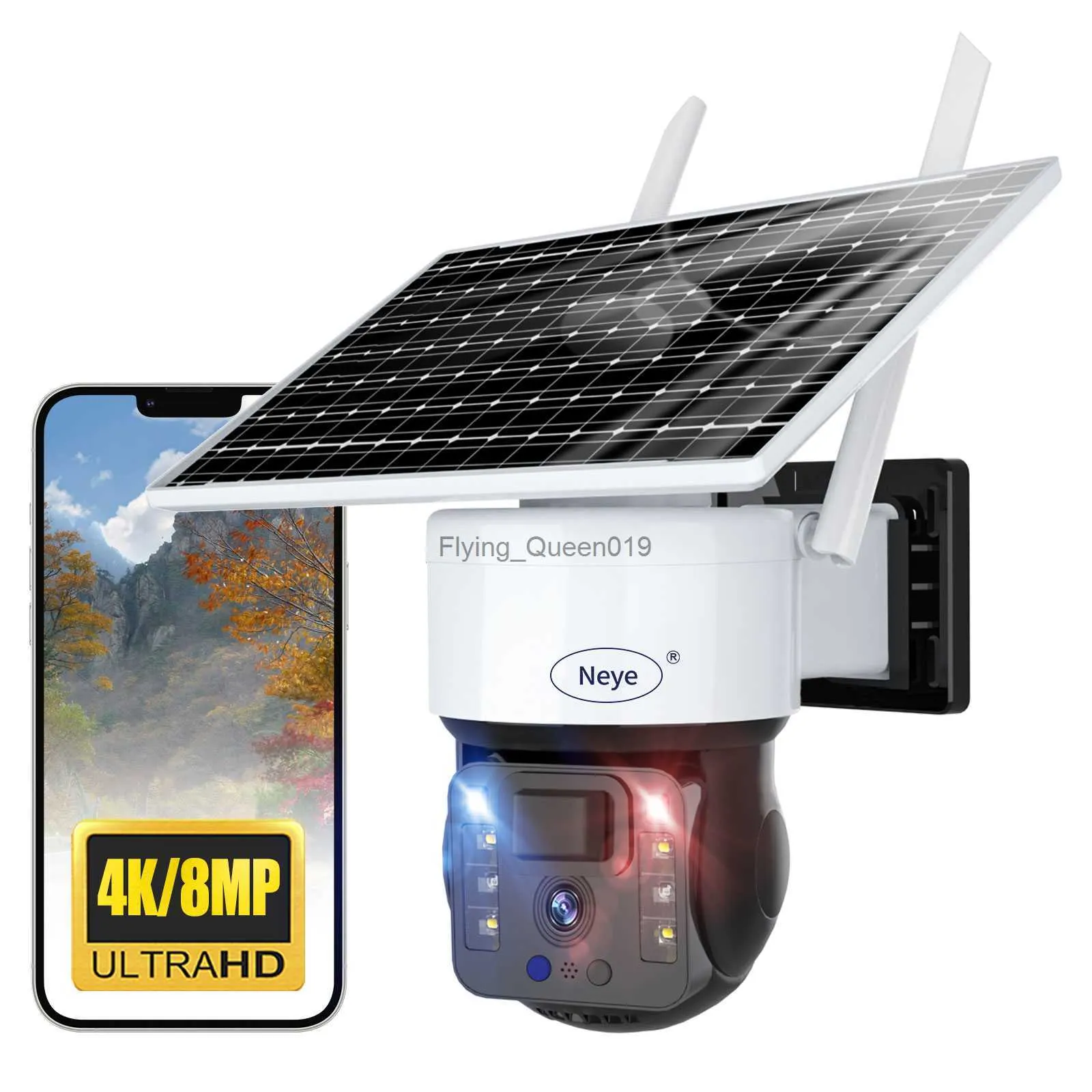 8MP/4K Kablosuz Şarj Edilebilir Pil Güneş Dış Pan Tilt Güvenlik Kamerası Çift Yönlü Ses IP66 Yağmur Değiştirme İzleme Kamerası HKD230812