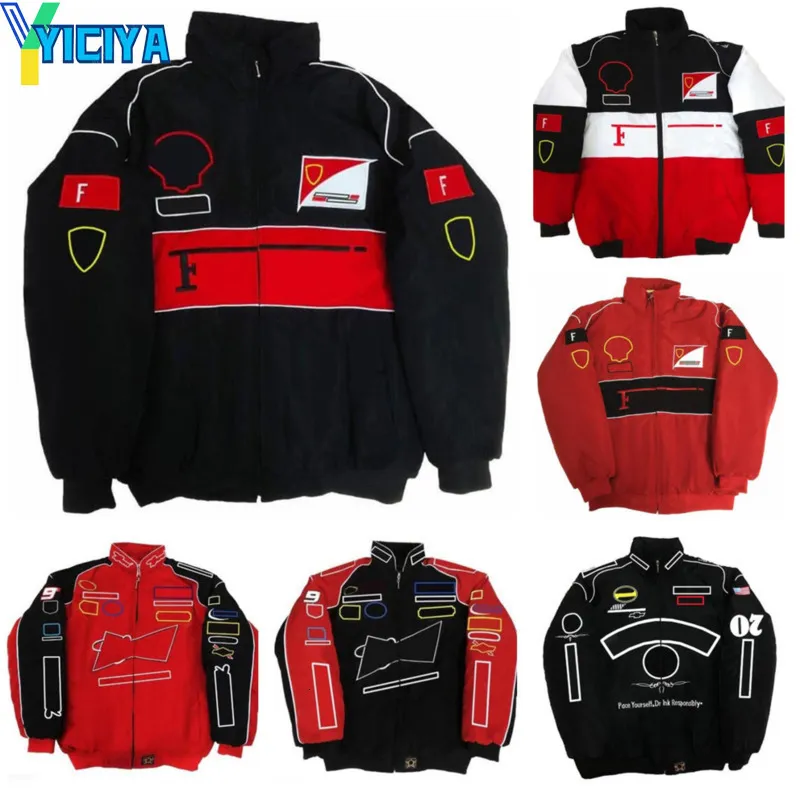 Damesjacks Yiciya Racing Car Fans Kleding American Jacket Cotton Herfst en winterkleding Volledige geborduurde motorfiets -rijjack 230823
