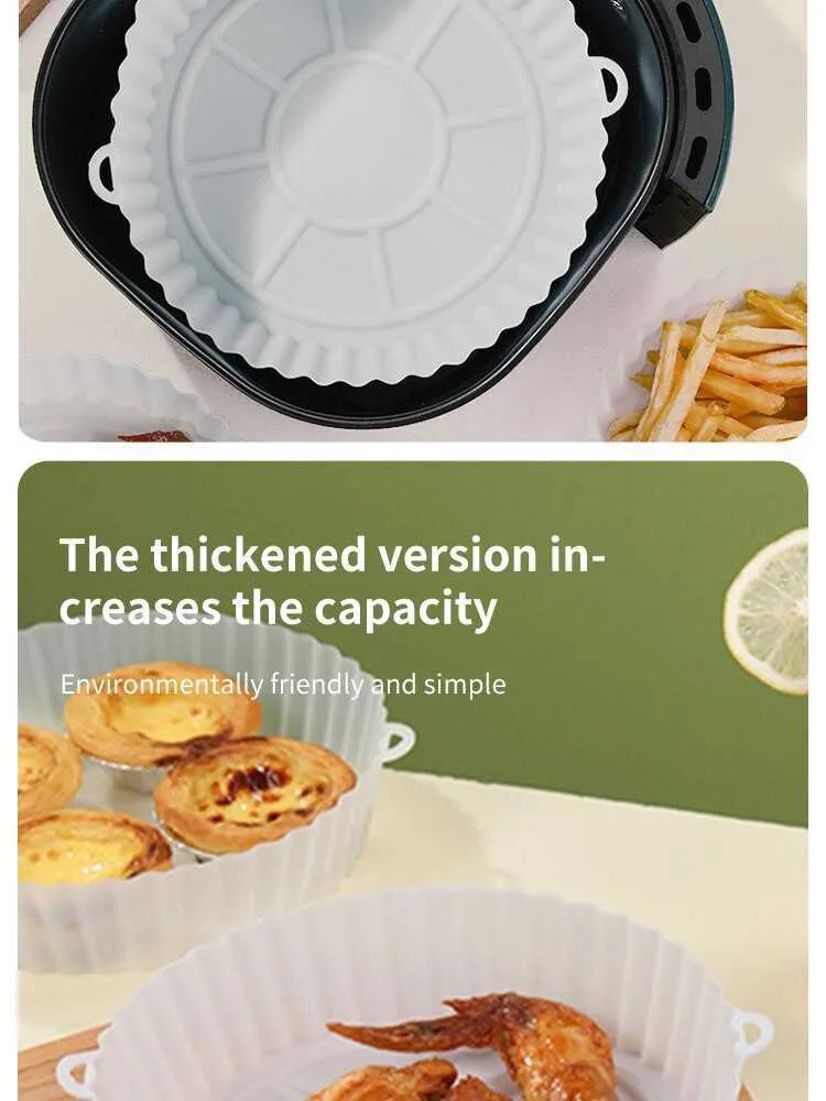 Reusable Silicone Currys Deep Fat Fryer Tray Set Round Basket For Pizza