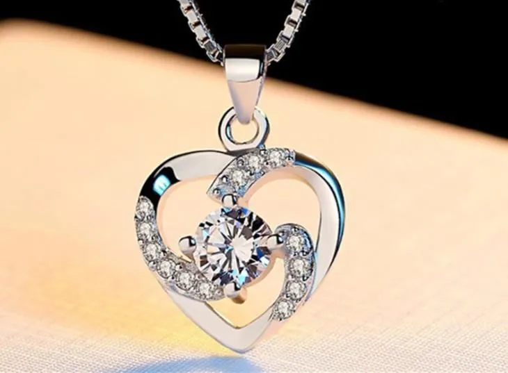 2018 Hot 925 sterling silver jewelry fashion women lovely beautiful pendant necklace Korean jewelry wholesale item