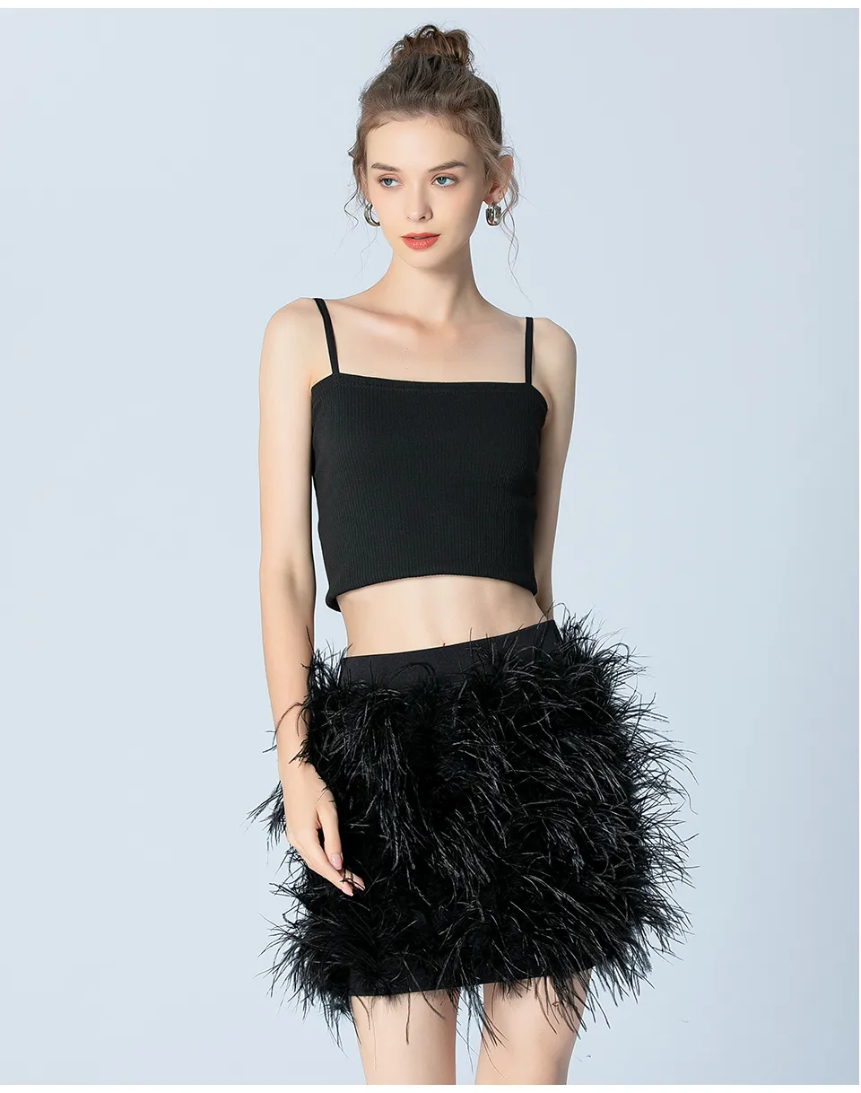 fawn black feather skirt bodycon dress Priyanka Chopra Black Feather Dress on James Corden