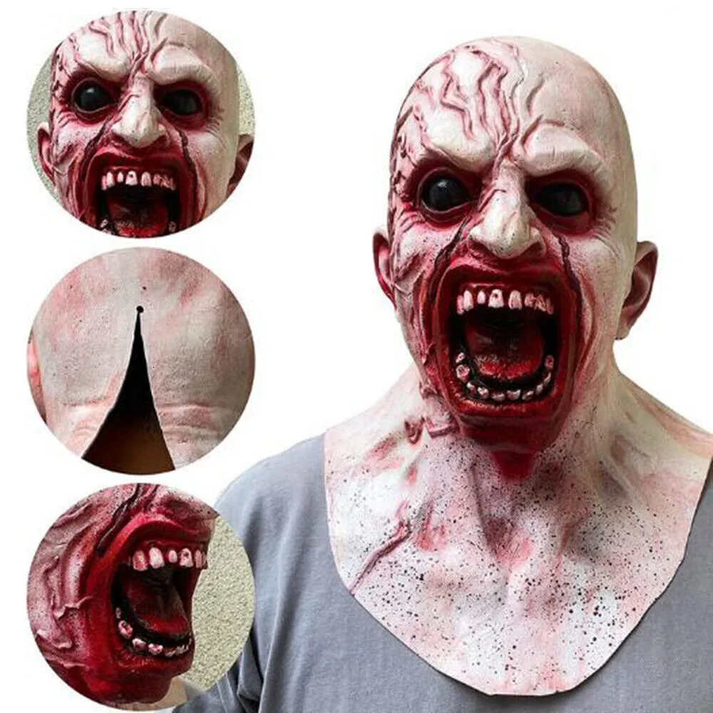 Máscara De Halloween De Doble Cara Magnética - Payaso Y Zombie Sangriento, De Látex, Para Fiestas Y Cosplay