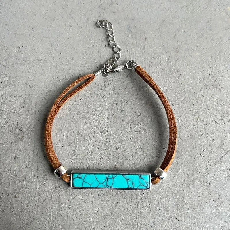 Wholesale Turquoise And Leather Loom Cuff Bracelet, Prairie Drifter for  your store - Faire