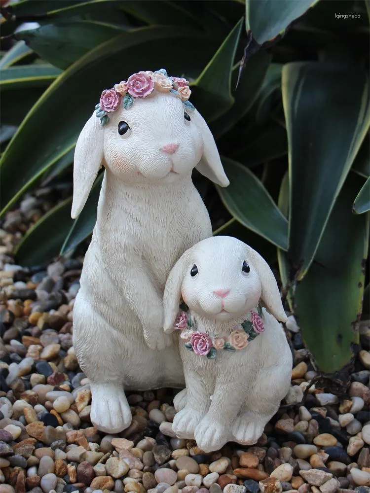 Decorazioni da giardino Ghirlanda Madre e bambino Ornamenti in resina Doppio cesto appeso Vaso da fiori Decorazione per balcone esterno Artigianato